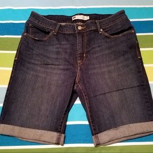 Levi’s Blue Denim Jean Shorts Roll Cuff Bermuda 14